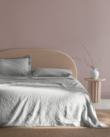 Cotton Bedspread Set - Single Size Bed Cover with Pillowcase, Grey
