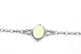 925 Sterling Silver Citrine & Mother-of-Pearl Byzantine Bracelet