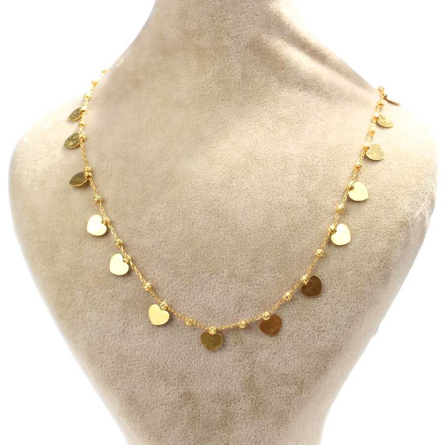 925 Sterling Silver Dainty Ball & Heart Necklace - Everyday Elegance