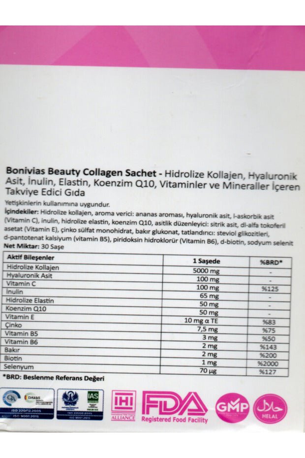 Beauty Collagen Sachets - 5000mg Hydrolyzed, 30 Count, Pineapple - TryAladdin