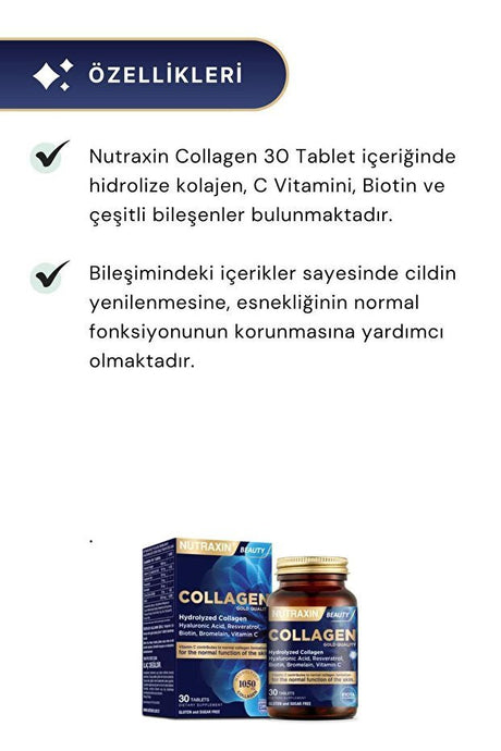 Beauty Gold Collagen Tablets - 30 Tablets x 3 Pack for Skin Health - TryAladdin