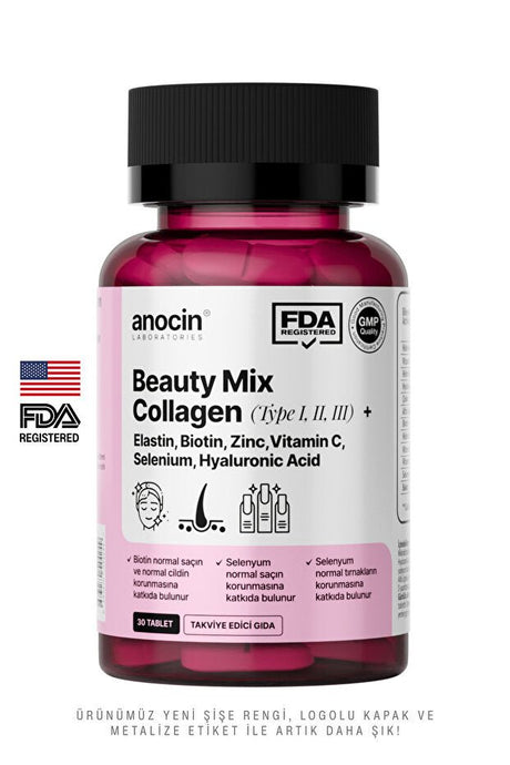 Beauty Mix Collagen - Type I,II,III + Essential Nutrients, 30 Tablets - TryAladdin