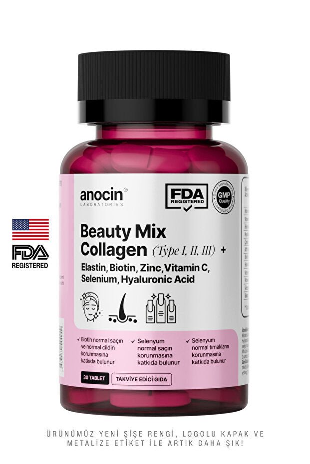 Beauty Mix Collagen - Type I,II,III + Essential Nutrients, 30 Tablets - TryAladdin