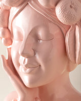 Elegant Resin Bust - Palmyra Inspired, Powder Pink Finish
