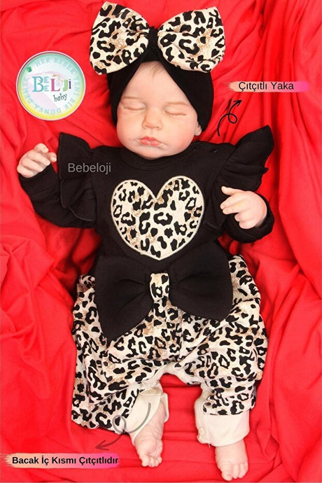 Bebeloji Lena Premium Leopard Print Baby Romper & Headband Set - TryAladdin