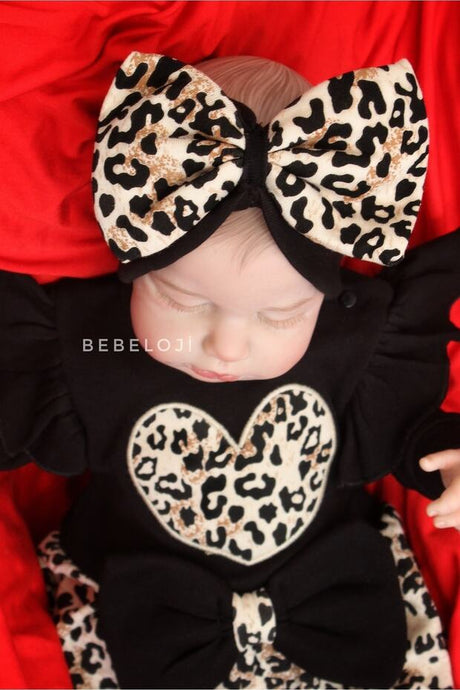 Bebeloji Lena Premium Leopard Print Baby Romper & Headband Set - TryAladdin