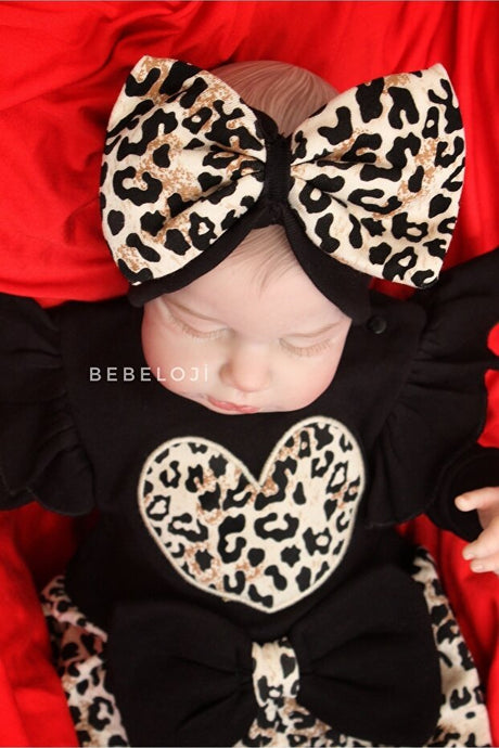 Bebeloji Lena Premium Leopard Print Baby Romper & Headband Set - TryAladdin
