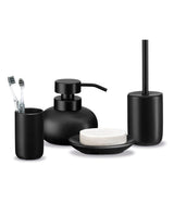 Ceramic 4-Piece Bathroom Set - Elegant Black Finish