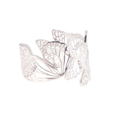 925 Sterling Silver Wide Butterfly Open Cuff Bangle Bracelet