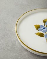 Premium Ceramic Dessert Plate Set Colorful Begonia Design 4 Piece