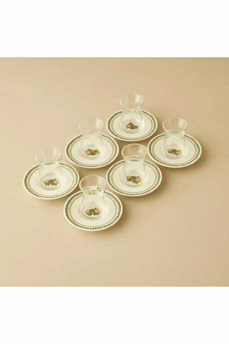 Bella Maison Lemoncello Professional Porcelain Turkish Tea Glass Set - 6 x 170ml - TryAladdin