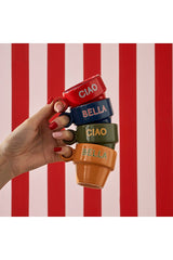 Bella Maison Line Premium Porcelain Espresso Cup Set - Blue & Red, 2 x 105ml - TryAladdin