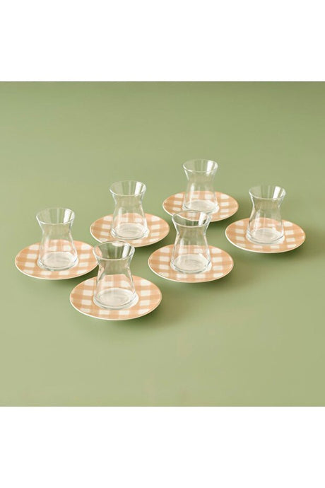 Bella Maison Pavia Premium Porcelain Tea Glass Set - Salmon Color - 6 - Piece Set (132ml) - TryAladdin