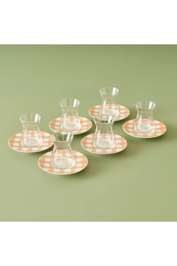 Bella Maison Pavia Premium Porcelain Tea Glass Set - Salmon Color - 6 - Piece Set (132ml) - TryAladdin