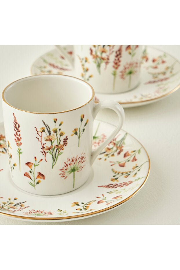 Bella Maison Premium Flores Porcelain Espresso Coffee Cup Set - 2 x 90 Cc - TryAladdin