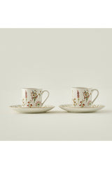 Bella Maison Premium Flores Porcelain Espresso Coffee Cup Set - 2 x 90 Cc - TryAladdin