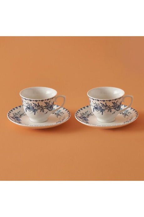 Bella Maison Premium Porcelain 2 - Piece Coffee Cup Set - Bleu Blanc Blue - 90ml - TryAladdin