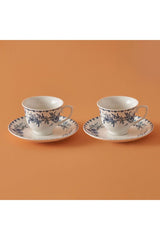 Bella Maison Premium Porcelain 2 - Piece Coffee Cup Set - Bleu Blanc Blue - 90ml - TryAladdin