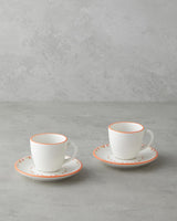 Elegant Bone Porcelain Coffee Cup Set   2 Person   90ml Colorful