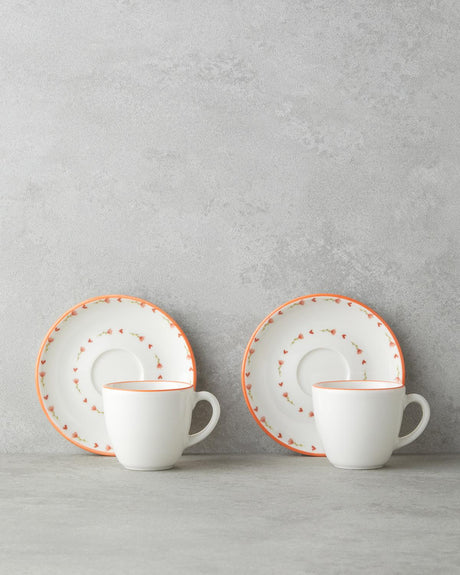 Elegant Bone Porcelain Coffee Cup Set   2 Person   90ml Colorful