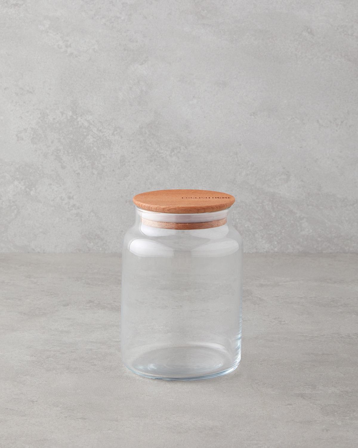 Elegant Natural Glass Storage Jar