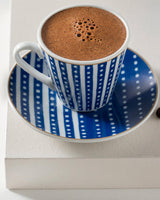 Ensemble de 4 tasses à café en porcelaine premium bleu marine