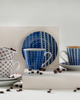 Ensemble de 4 tasses à café en porcelaine premium bleu marine