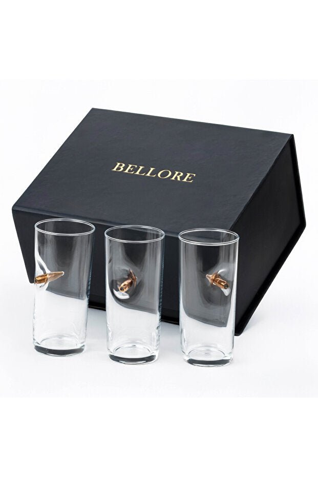 Bellore Professional Luxury Raki Glass Set - Real .308 Bullet Infused 3 - Piece Giftware - TryAladdin
