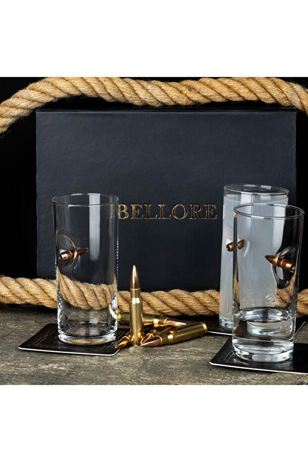 Bellore Professional Luxury Raki Glass Set - Real .308 Bullet Infused 3 - Piece Giftware - TryAladdin