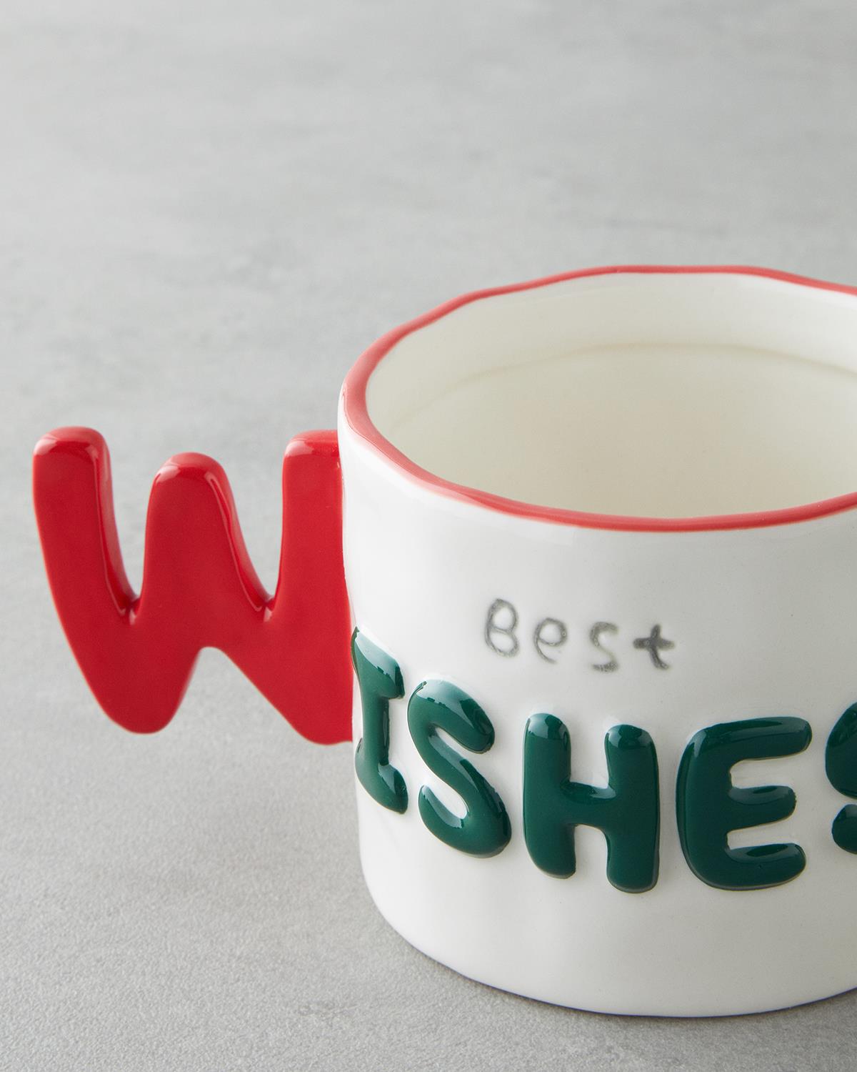 Professional Stoneware Beverage Mug   Red Green   Festive Design