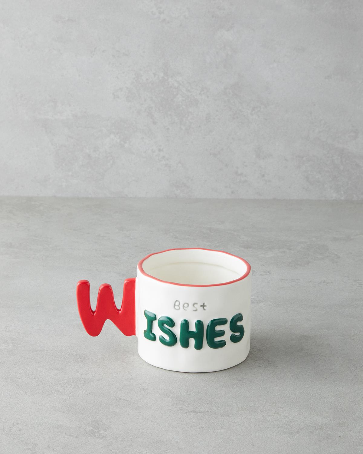 Professional Stoneware Beverage Mug   Red Green   Festive Design
