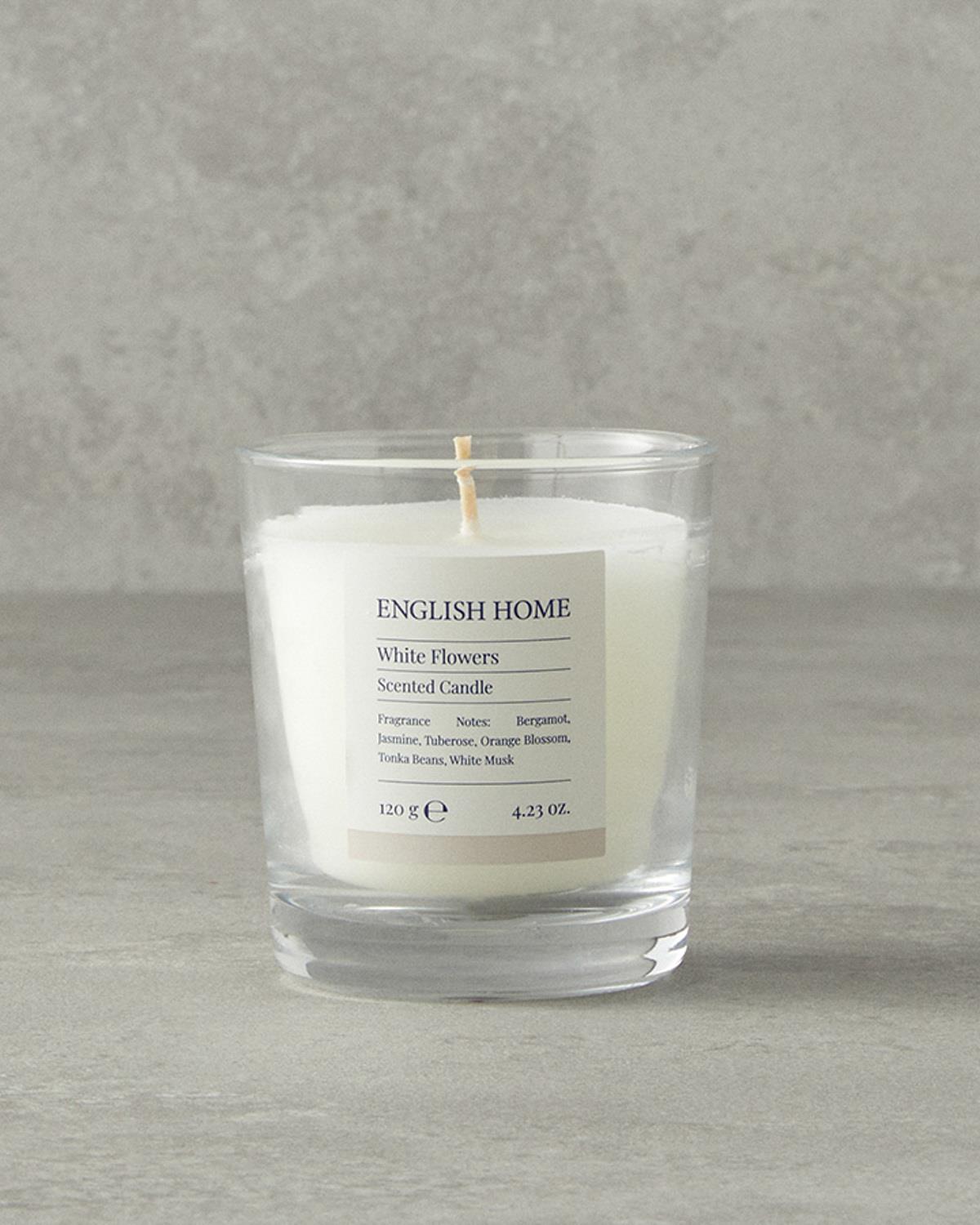 Premium White Floral Scented Candle Home Fragrance