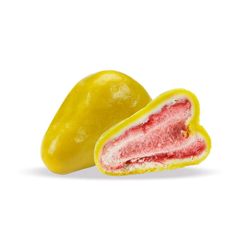 Melodi - White Chocolate Covered Colored Strawberry Dragee - 80 Grams