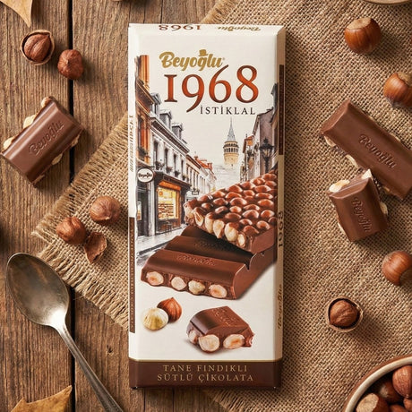 Beyoglu 1968 Istiklal Classic Milk Chocolate with Whole Roasted Hazelnuts - 6.00 oz (170g) - TryAladdin