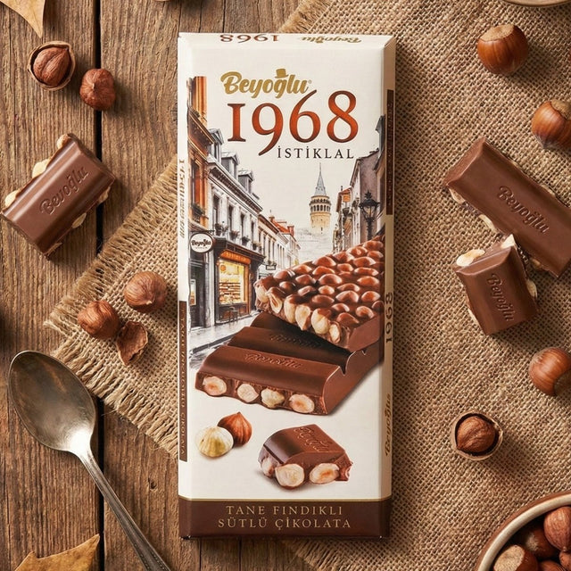 Beyoglu 1968 Istiklal Classic Milk Chocolate with Whole Roasted Hazelnuts - 6.00 oz (170g) - TryAladdin