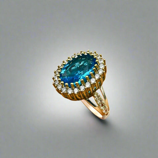 Beyoglu | 925K Silver Aquamarine Vintage Ring