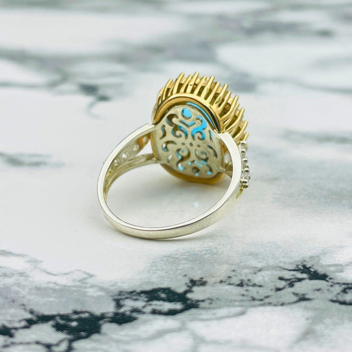 Beyoglu | 925K Silver Aquamarine Vintage Ring