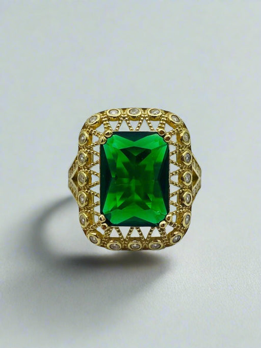 Beyoglu | 925K Silver Emerald Vintage Ring