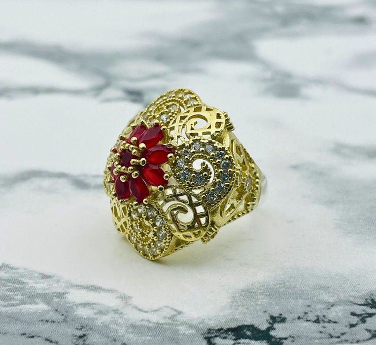 Beyoglu | 925K Silver Ruby Vintage Ring