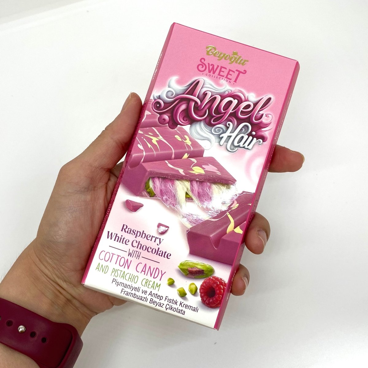 Beyoglu | Angel Hair Raspberry Chocolate with Cotton Candy and Pistachio Cream - TryAladdin