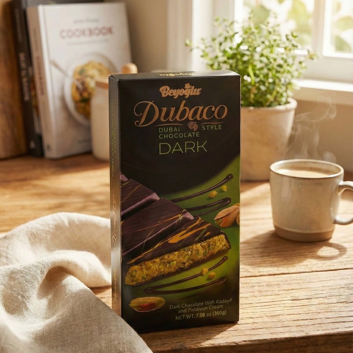 Beyoglu Dubaco Premium Dubai Style Dark Chocolate with Pistachio Cream & Crispy Kadaif - 7.05 oz (200g) - TryAladdin