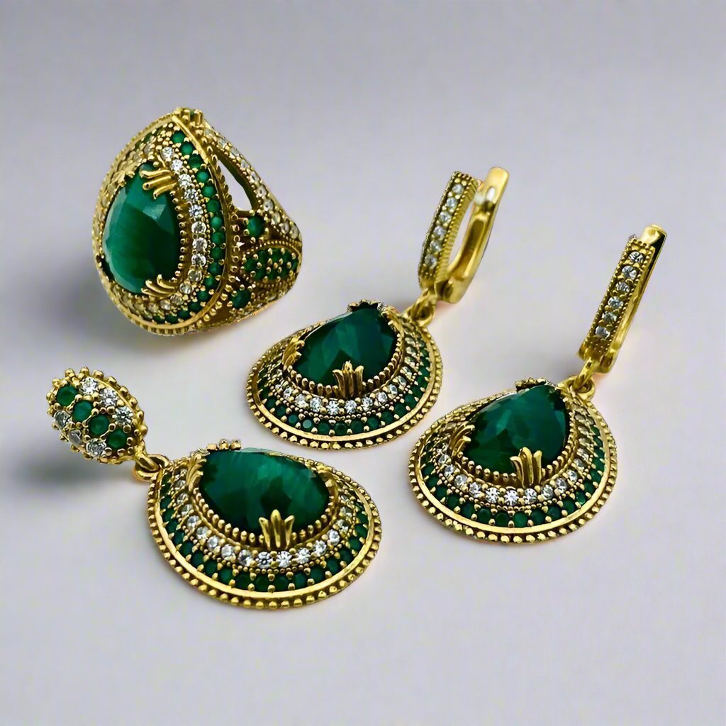 Beyoglu | Emerald Ottoman Style Jewelry Set