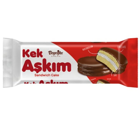 Beyoglu Kek Askim Chocolate Coated Marshmallow Sandwich Cakes - 8 Pack - 6.49 oz (184g) - TryAladdin