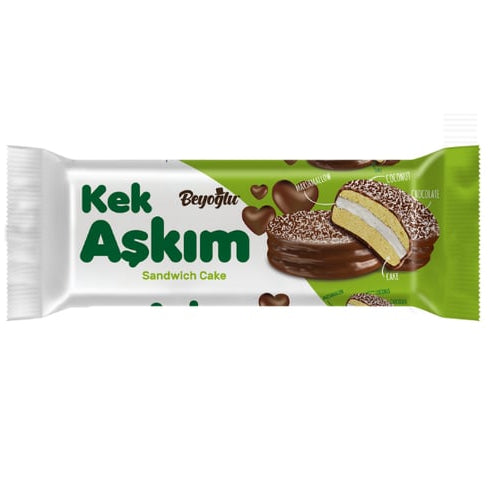 Beyoglu Kek Askim Coconut Sprinkled Marshmallow Sandwich Cakes - 8 Pack - 6.49 oz (184g) - TryAladdin