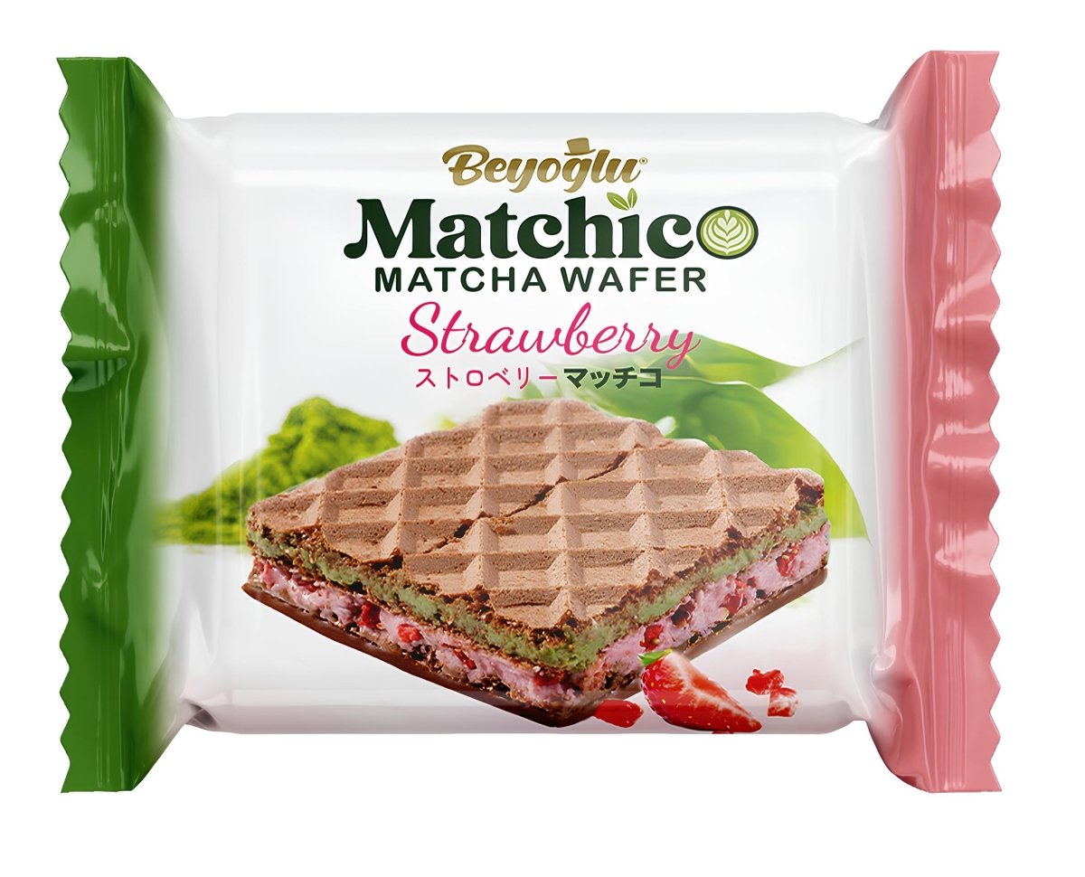Beyoglu Matchico Premium Matcha Wafer - Strawberry Cream - 32g - TryAladdin