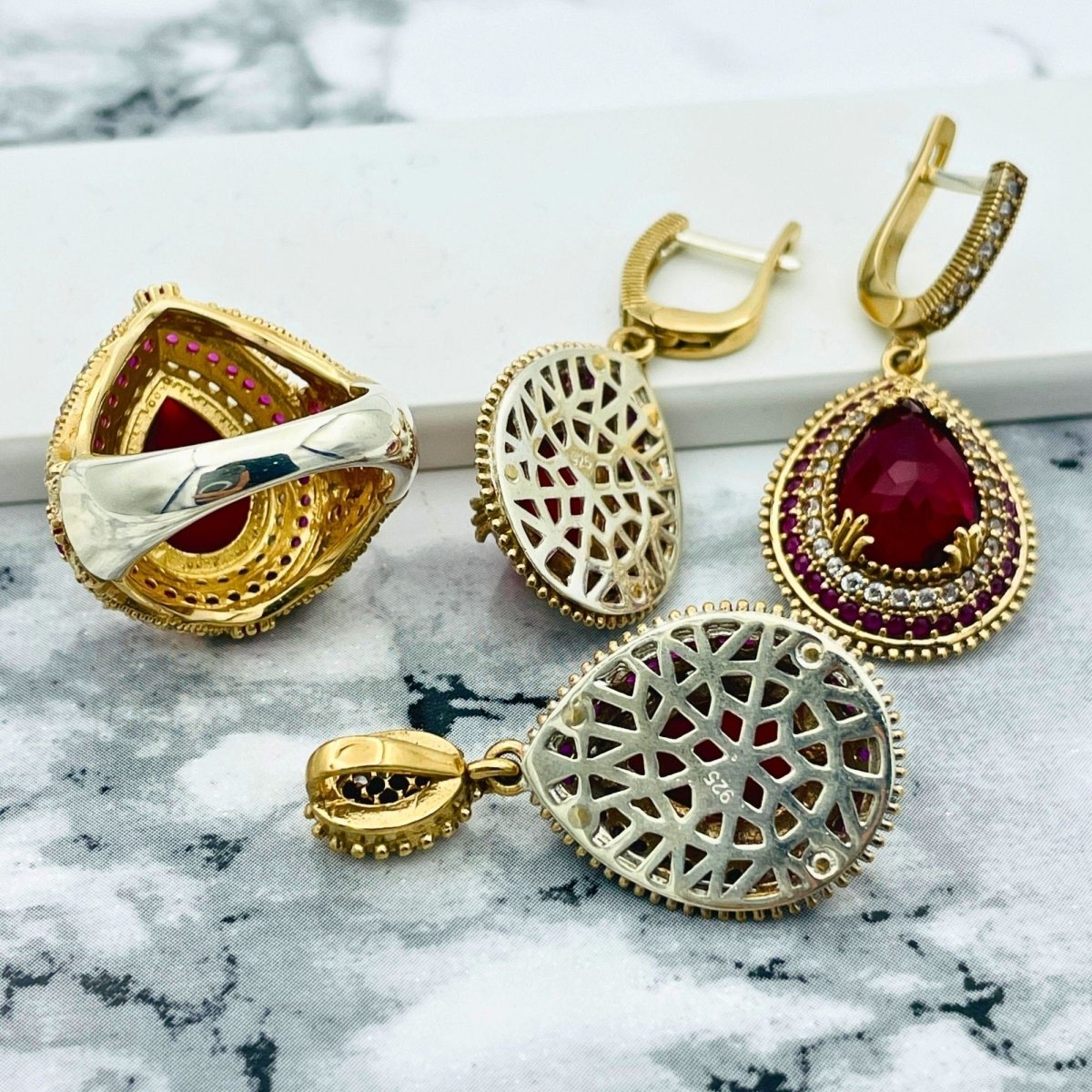 Beyoglu | Ruby Ottoman Style Jewelry Set