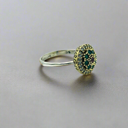 Beyoglu | Silver Emerald 925K Ottoman Ring