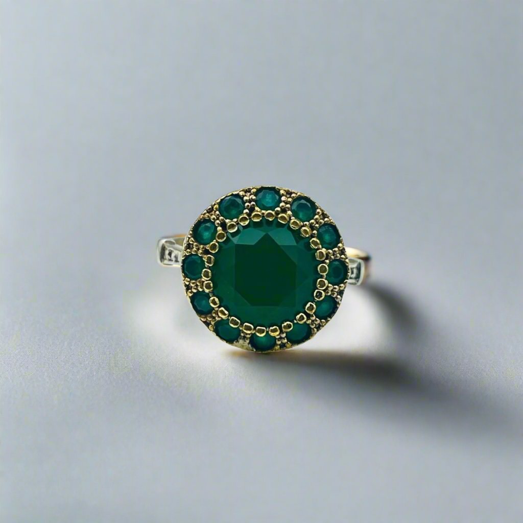 Beyoglu | Silver Emerald 925K Ottoman Ring