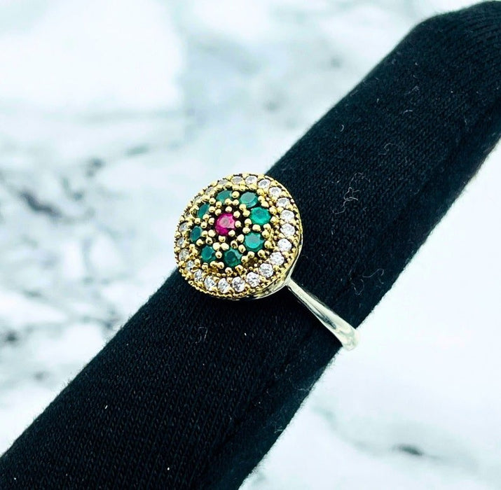 Beyoglu | Silver Emerald 925K Ottoman Ring