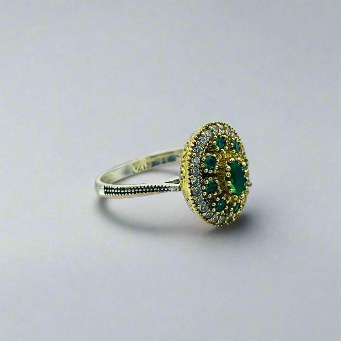 Beyoglu | Silver Emerald Ottoman Ring